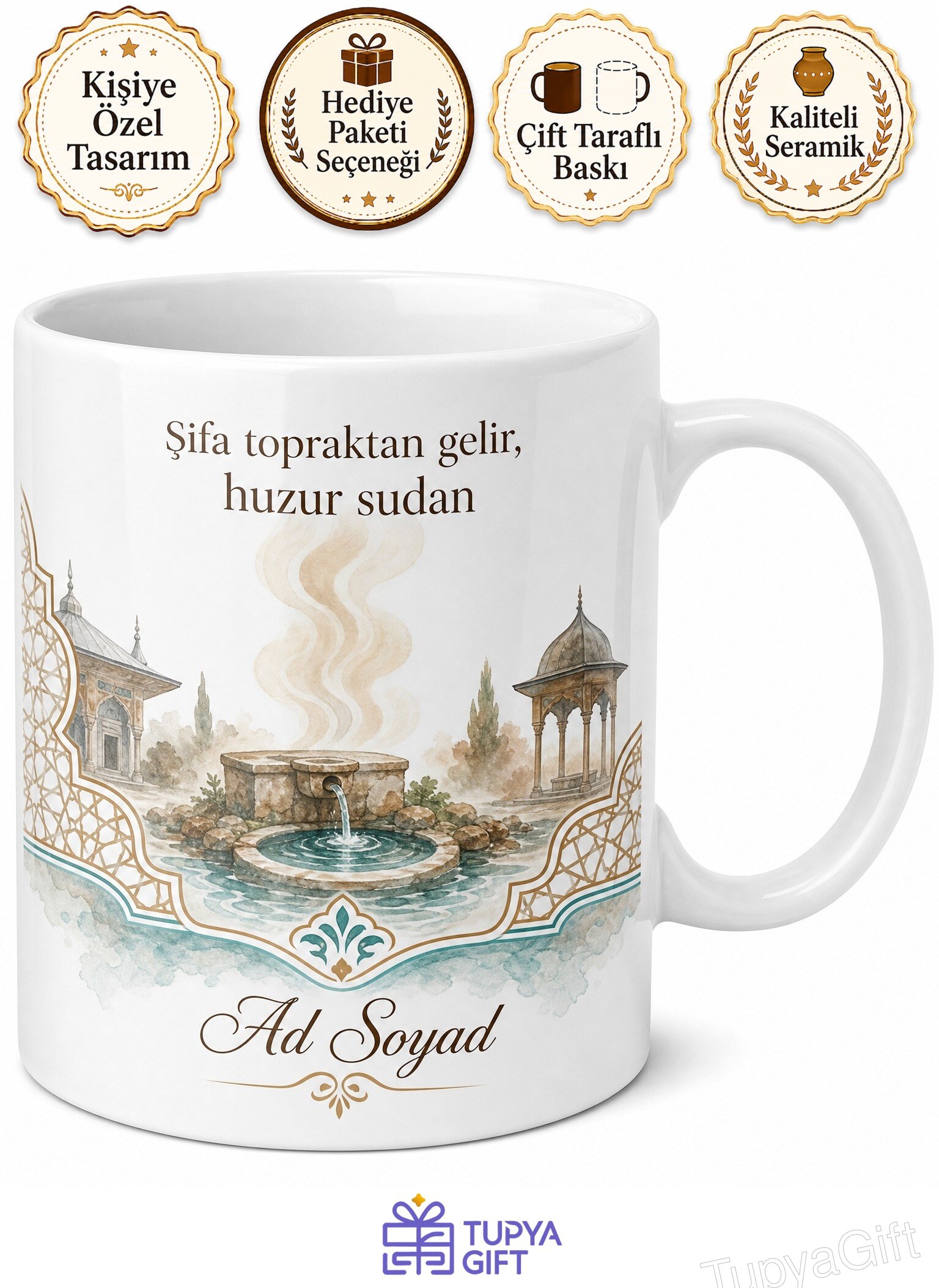 Balıkesir Gönen Kaplıcaları Şifalı Sular Hatıra Hediye Kupa Bardak Porselen