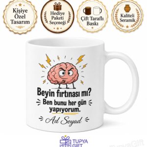 Beyin Fırtınası Yapan Nörolog Doktor Esprili Kupa Bardak Hediye