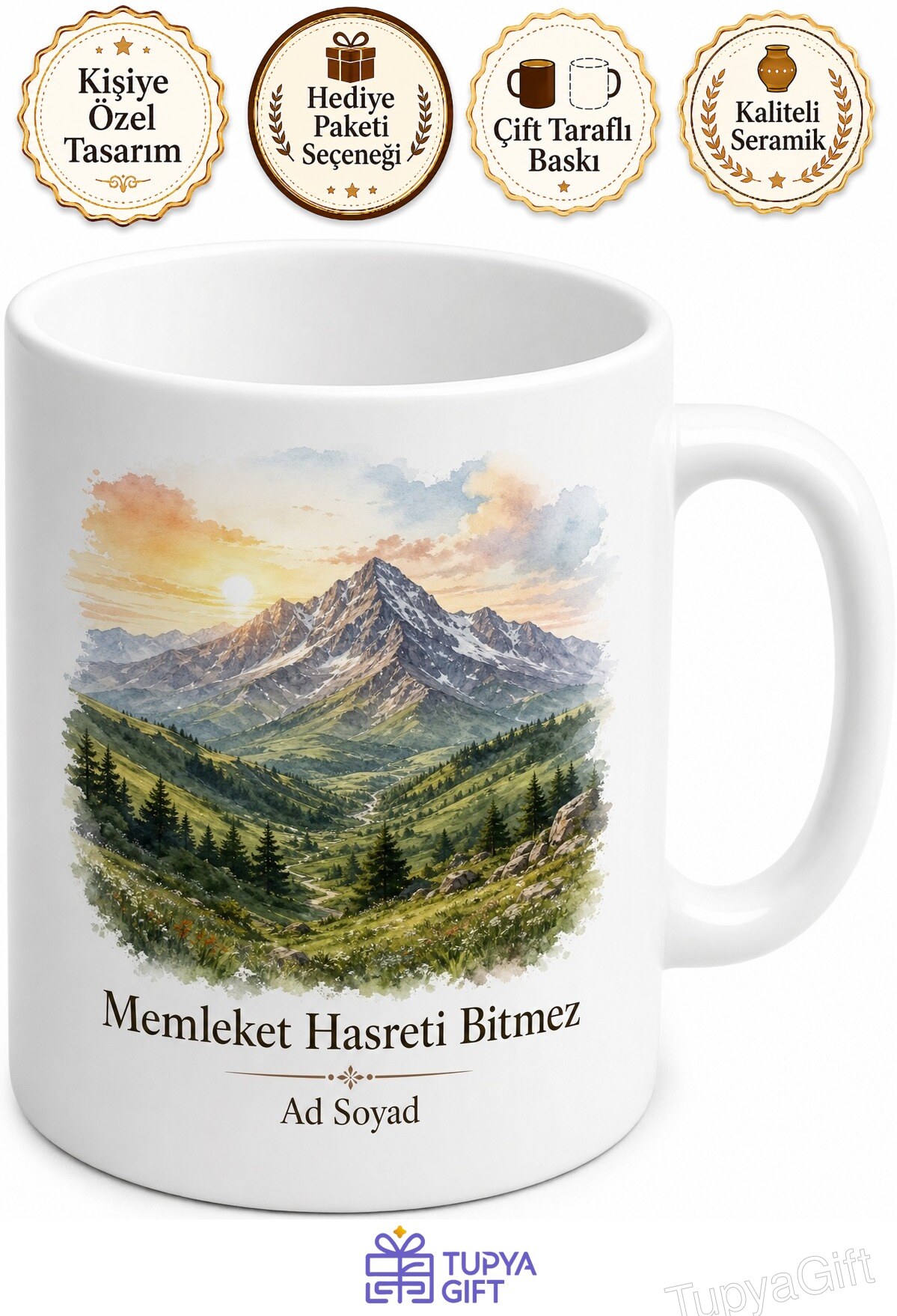 Bingöl Adaklı Sülbüs Dağı Manzaralı Memleket Özlemi Kupası Hediye Bardak