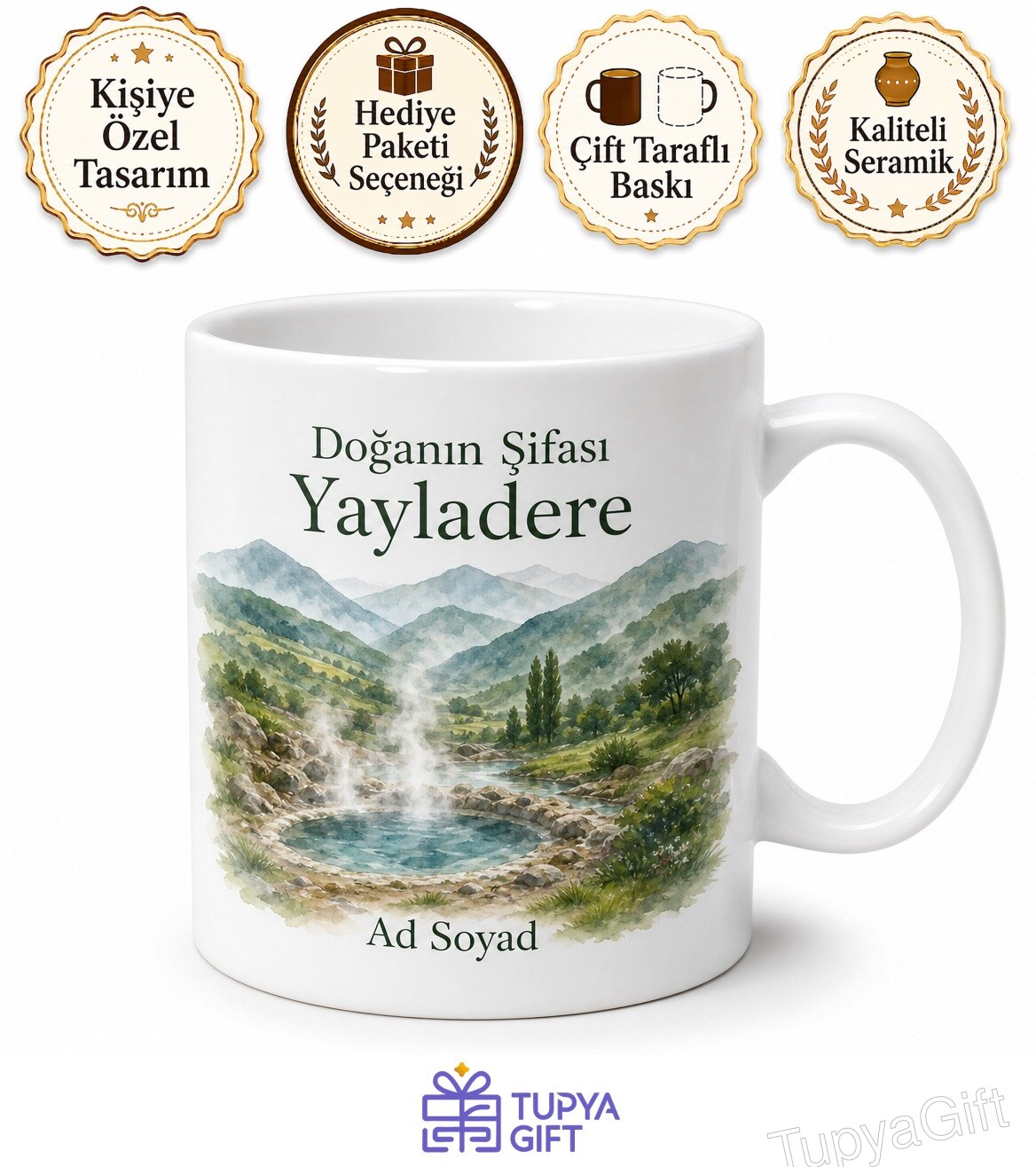 Bingöl Yayladere Doğal Kaplıcaları Dağ Havası Hatıra Kupası Hediye Bardak