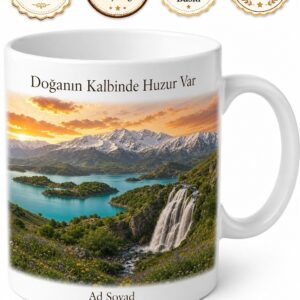 Bingöl Yüzen Adalar Bal Diyarı Sülbüs Dağı Çatak Şelalesi Manzaralı Kupa Bardak Hediye