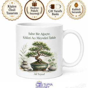 Bonsai Ağacı Yetiştiren Sabırlı Ruhlara Zen Felsefesi Kahve Kupası Hediye