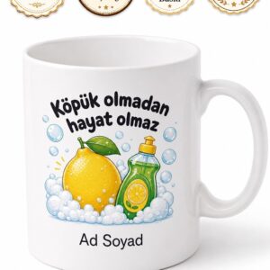 Bulaşık Deterjanı Kullananlara Sıvı Deterjan Limon Kokulu Köpüren Deterjan Kupa Hediye
