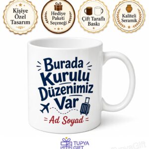 Burada Kurulu Düzenimiz Var Gurbetçi İronisi Esprili Kupa Bardak Hediye