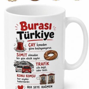 Burası Türkiye Yazılı Memleket Gerçekleri Esprili Hediye Kupa Bardak