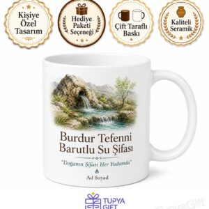 Burdur Tefenni Barutlu Su Şifası Yöresel Doğal Kaynak Kupa Bardak Hediye