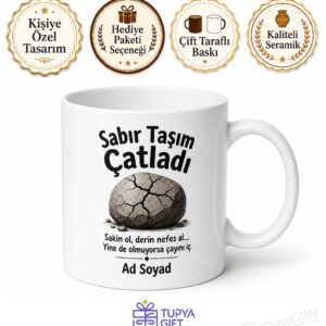 Çabuk Sinirlenenlere Öfke Kontrolü Sabır Taşı Çatladı Kupa Bardak Hediye