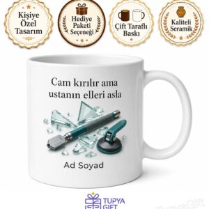 Camcı Ustasına Hediye Kırık Cam Değişimi Elmas Kesici Silikon Çekme Ustalık Kupa Bardak