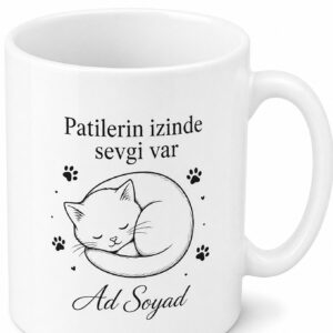 Cat Mom Temalı Kedi Annesi İngilizce Baskılı Porselen Kupa Bardak Hediye