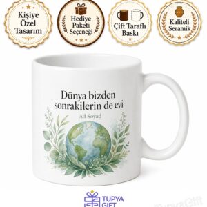 Çevre Koruma Haftası Doğaya Sahip Çıkanlara Yeşil Dünya Kupa Bardak Hediye