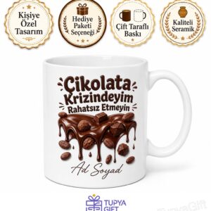Çikolata Krizine Giren Akışkan Çikolata Endorfin Kaynağı Kupa Bardak Hediye