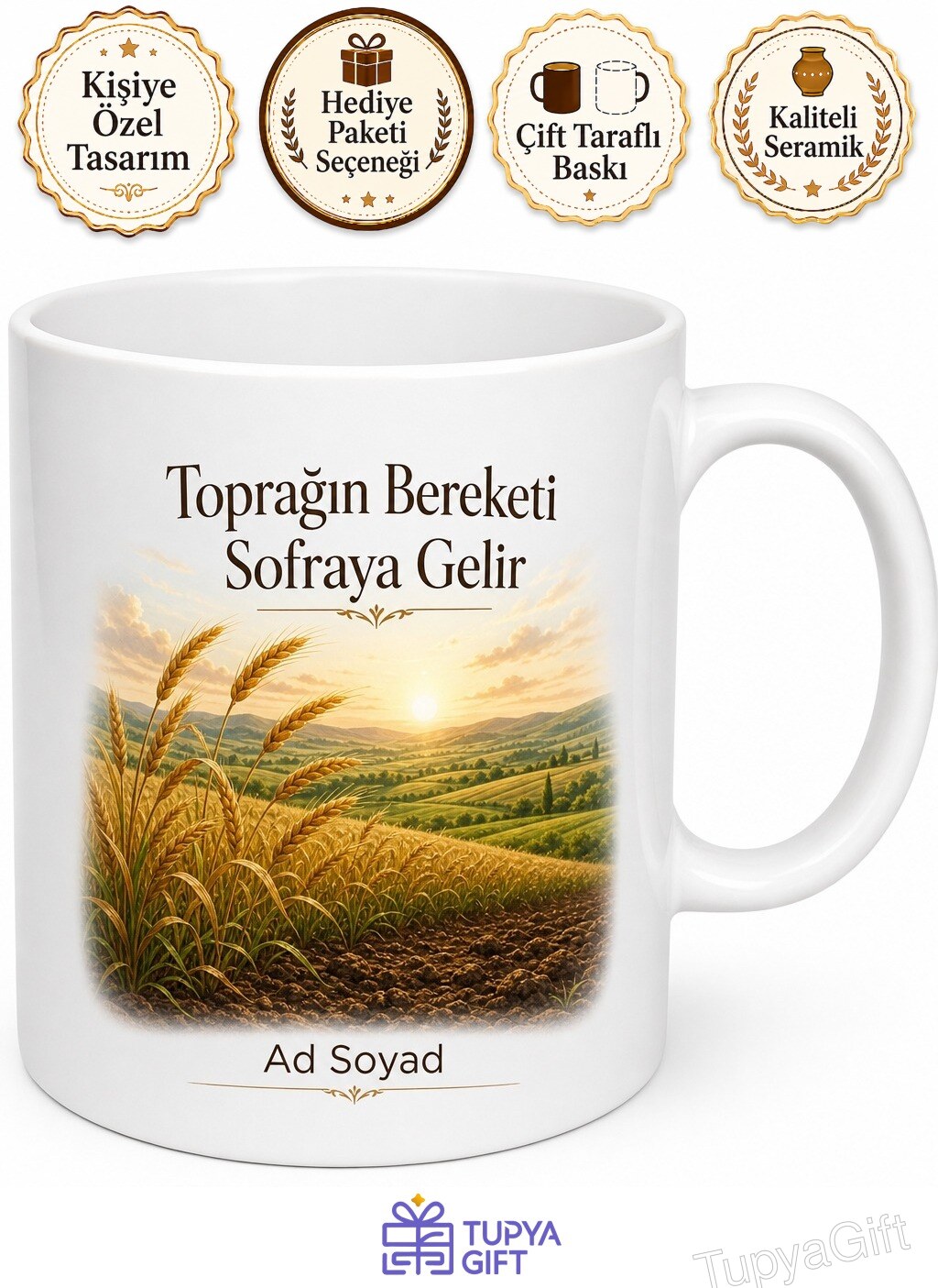 Çorum Mecitözü Doğal Tarım Bereketli Topraklar Hediye Kupa Bardak