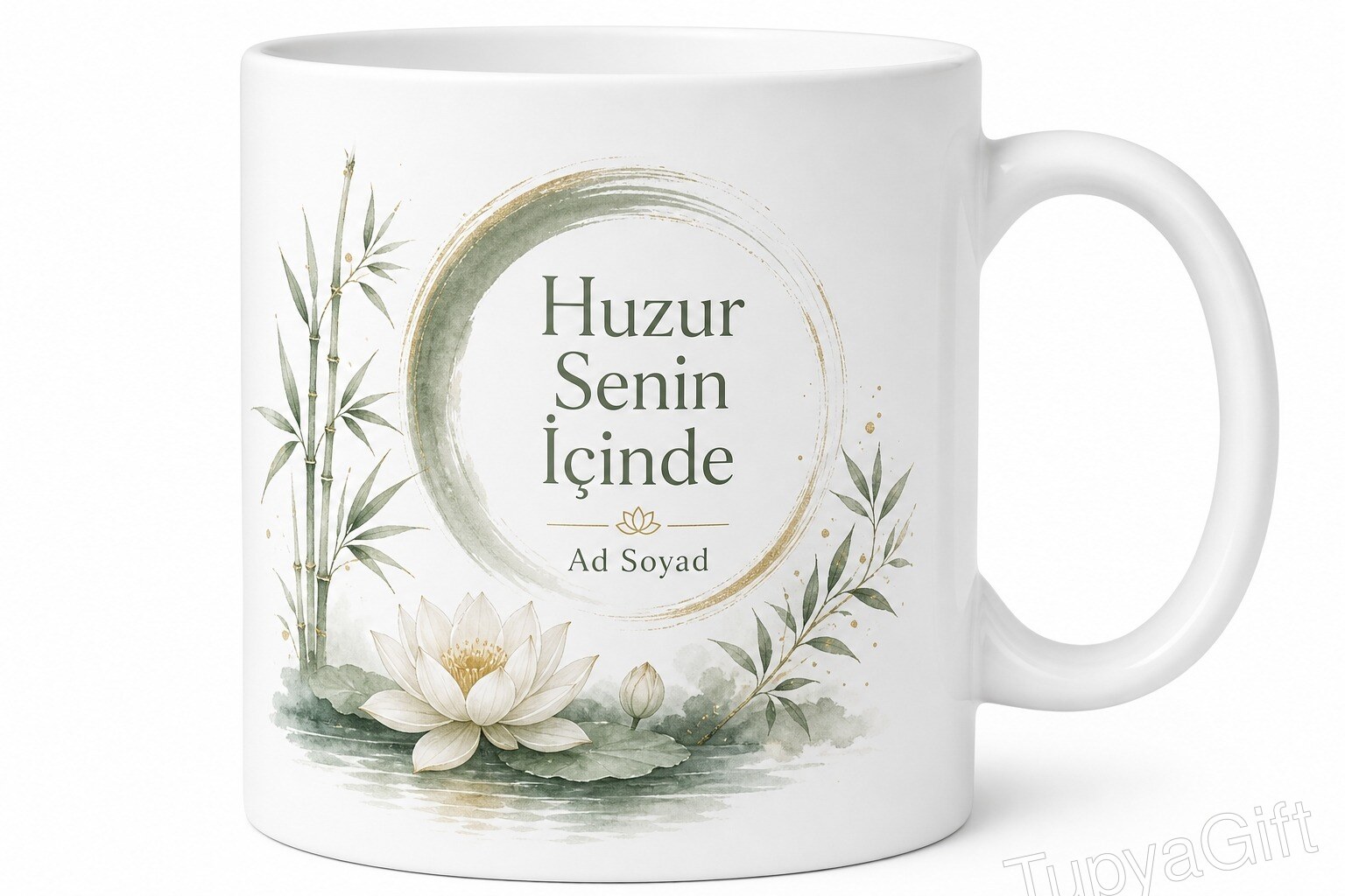 Huzur Senin İçinde Baskılı Zenini Bul İngilizce Kahve Kupası Hediye Bardak