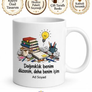 Dağınıklık İçinde Aradığını Bulan Dahi Zihinlere Esprili Kupa Bardak Hediye