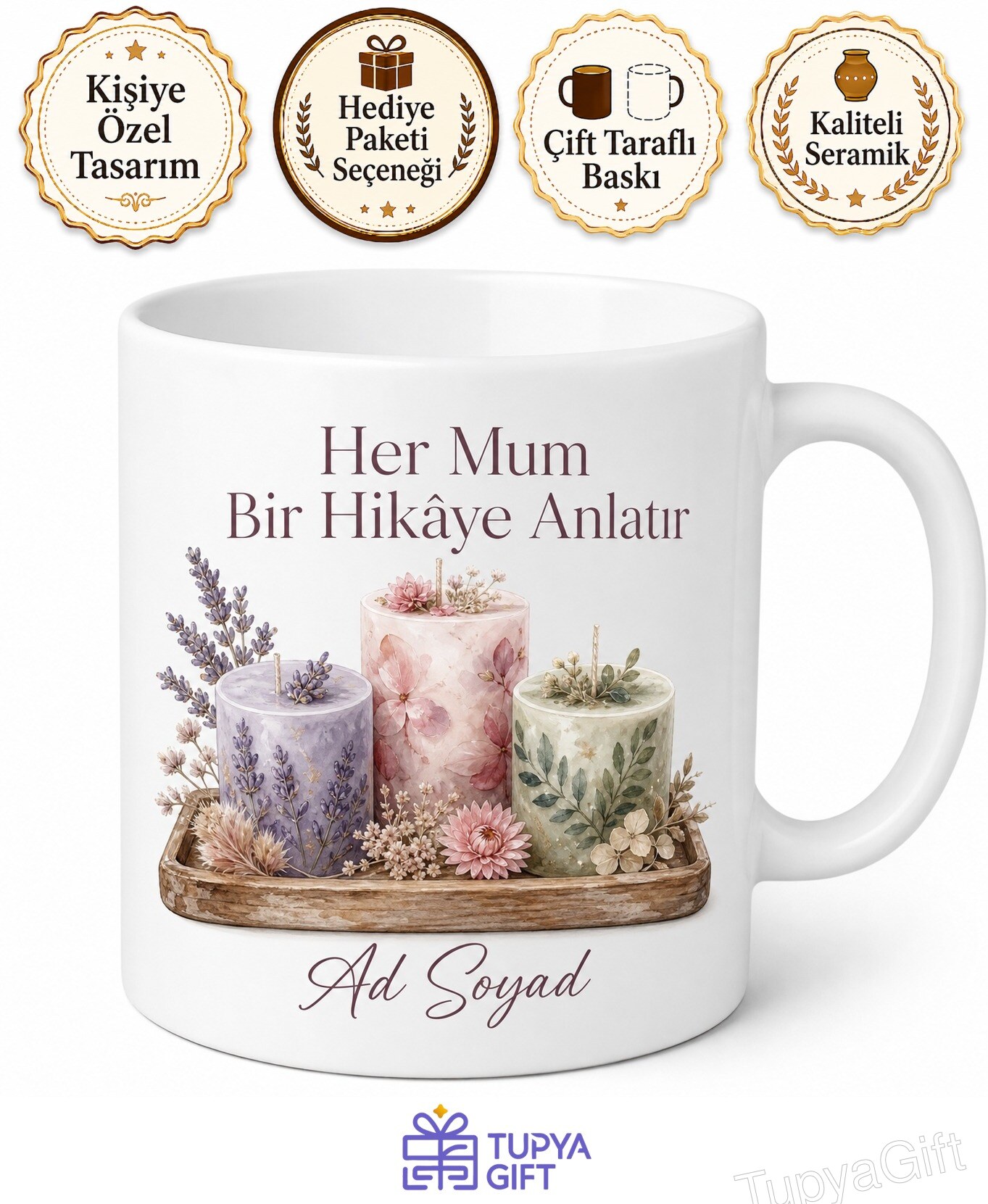 Dekoratif Mum Yapanlara Özel Atölye Hatırası Hediyelik Çay Kupası Bardak
