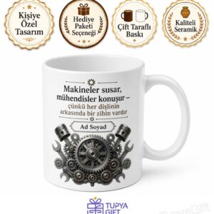 Dişlilerin Efendisi Makine Mühendisi Özel Tasarım Kahve Kupası Hediye Bardak