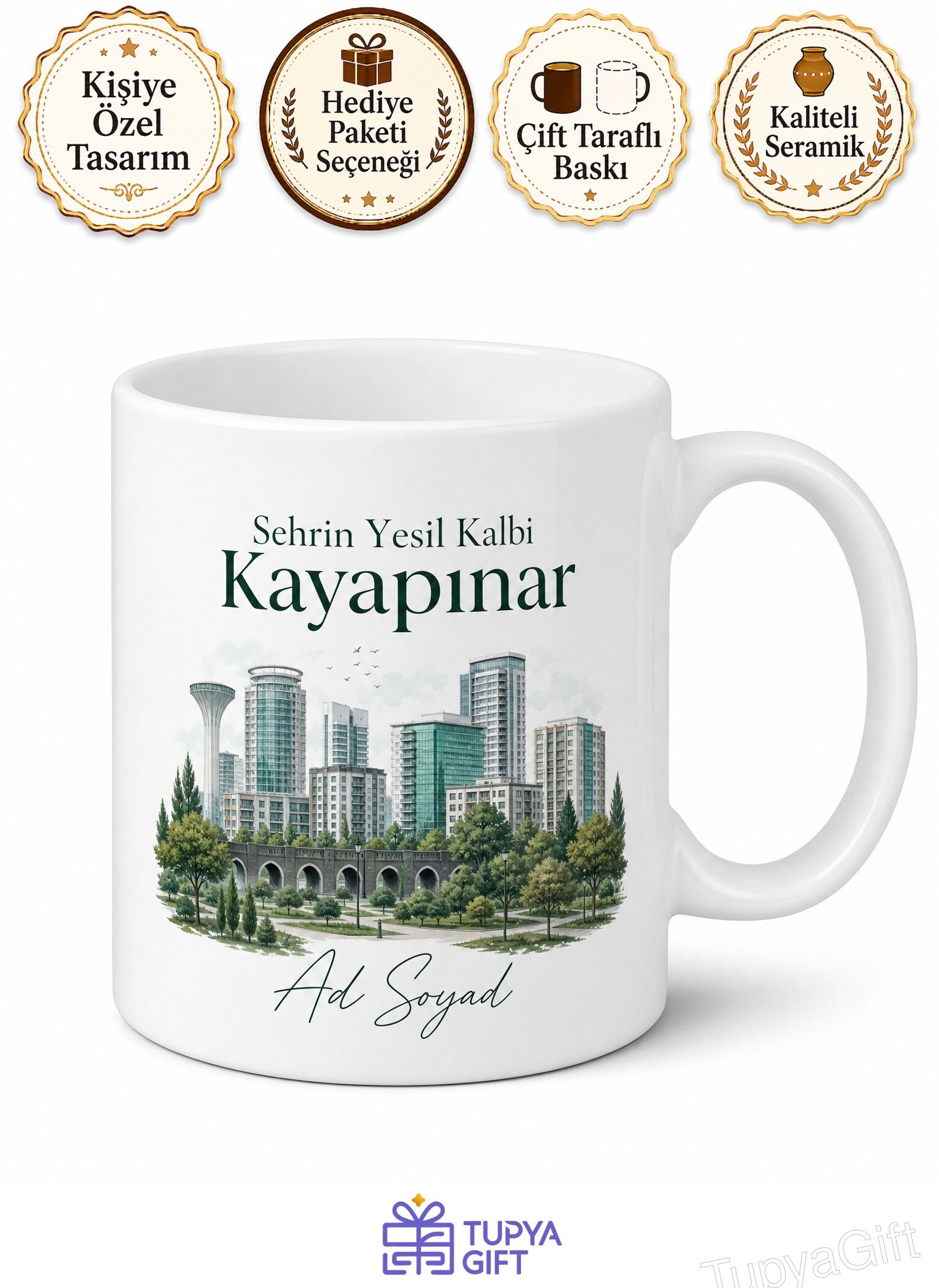 Diyarbakır Kayapınar Modern Yüzü Park Orman Şehir Hatırası Kupa Bardak Hediye