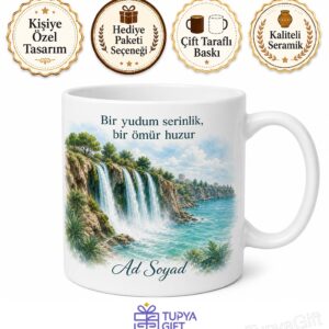 Düden Şelalesi Serinliği Antalya Yaz Sıcağı Ferahlatıcı Kupa Bardak Hediye