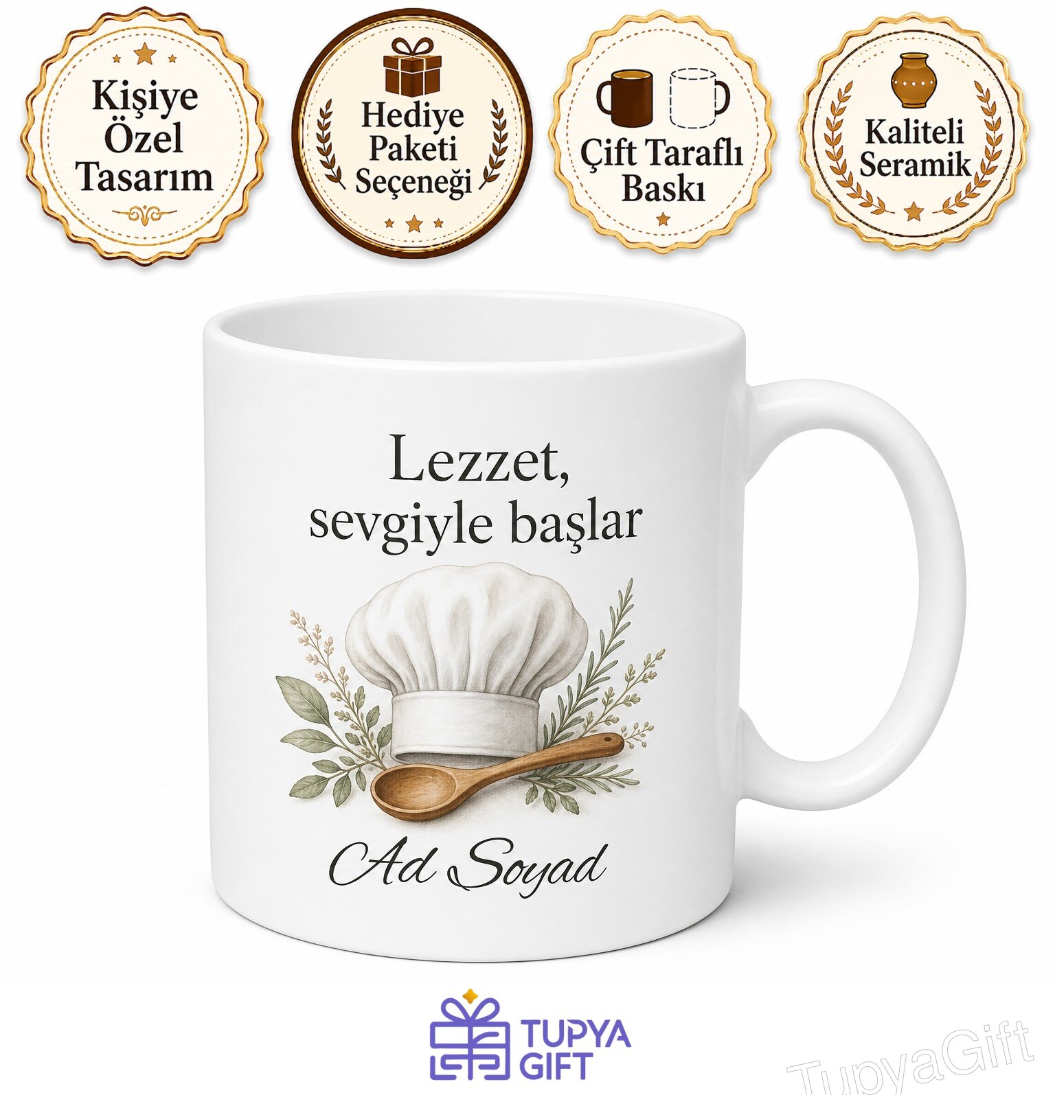 Dünya Aşçılar Günü Hediye Kupa Bardak Şeflere Özel Tasarım Baskılı Kupa