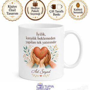 Dünya Gönüllüler Günü Hediye Kupa İyilik Yapanlara Özel Tasarım Bardak