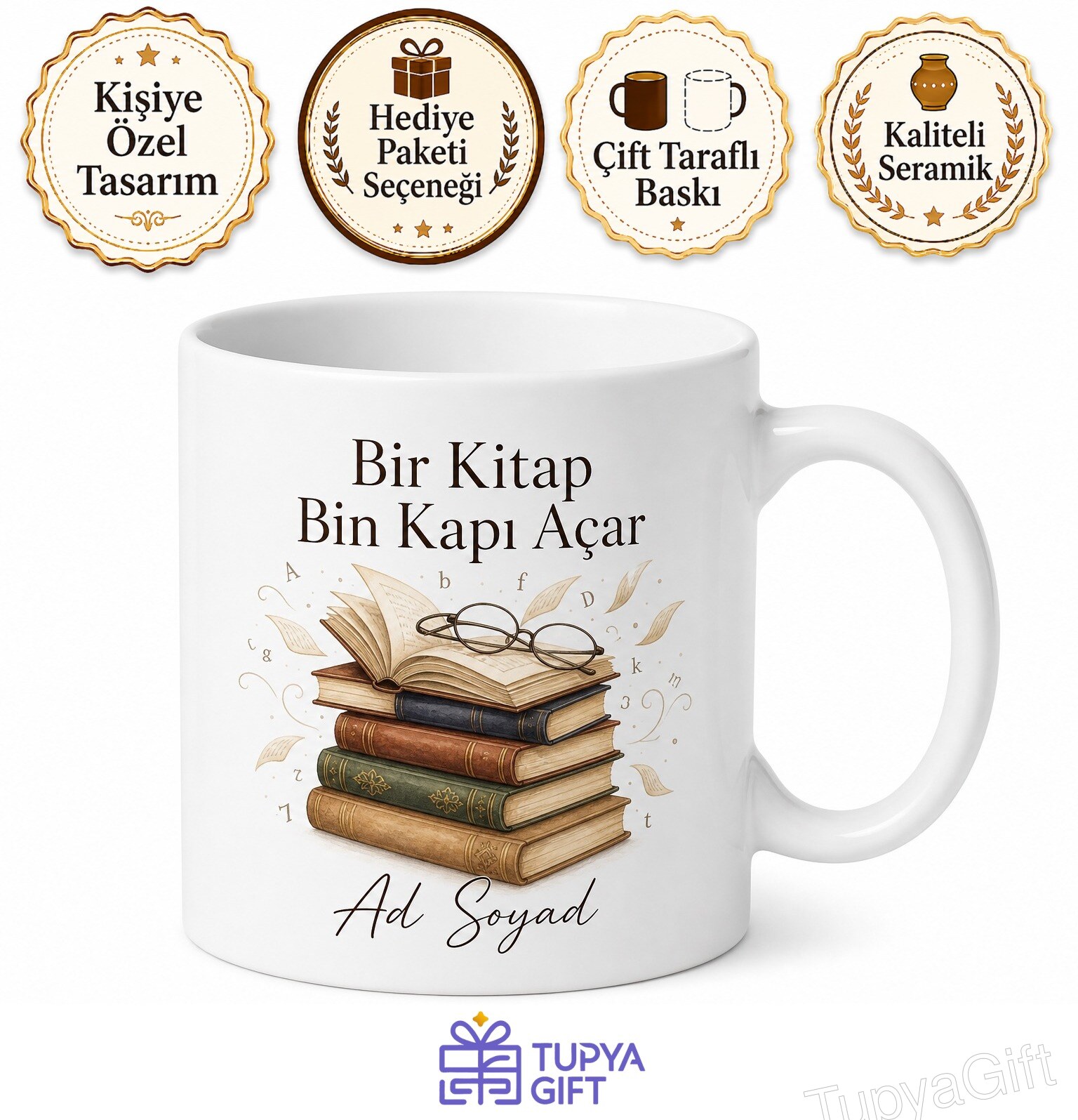 Dünya Kitap Günü Okumadan Duramayanlara Sayfalar Arası Yolculuk Kupa Hediye Bardak