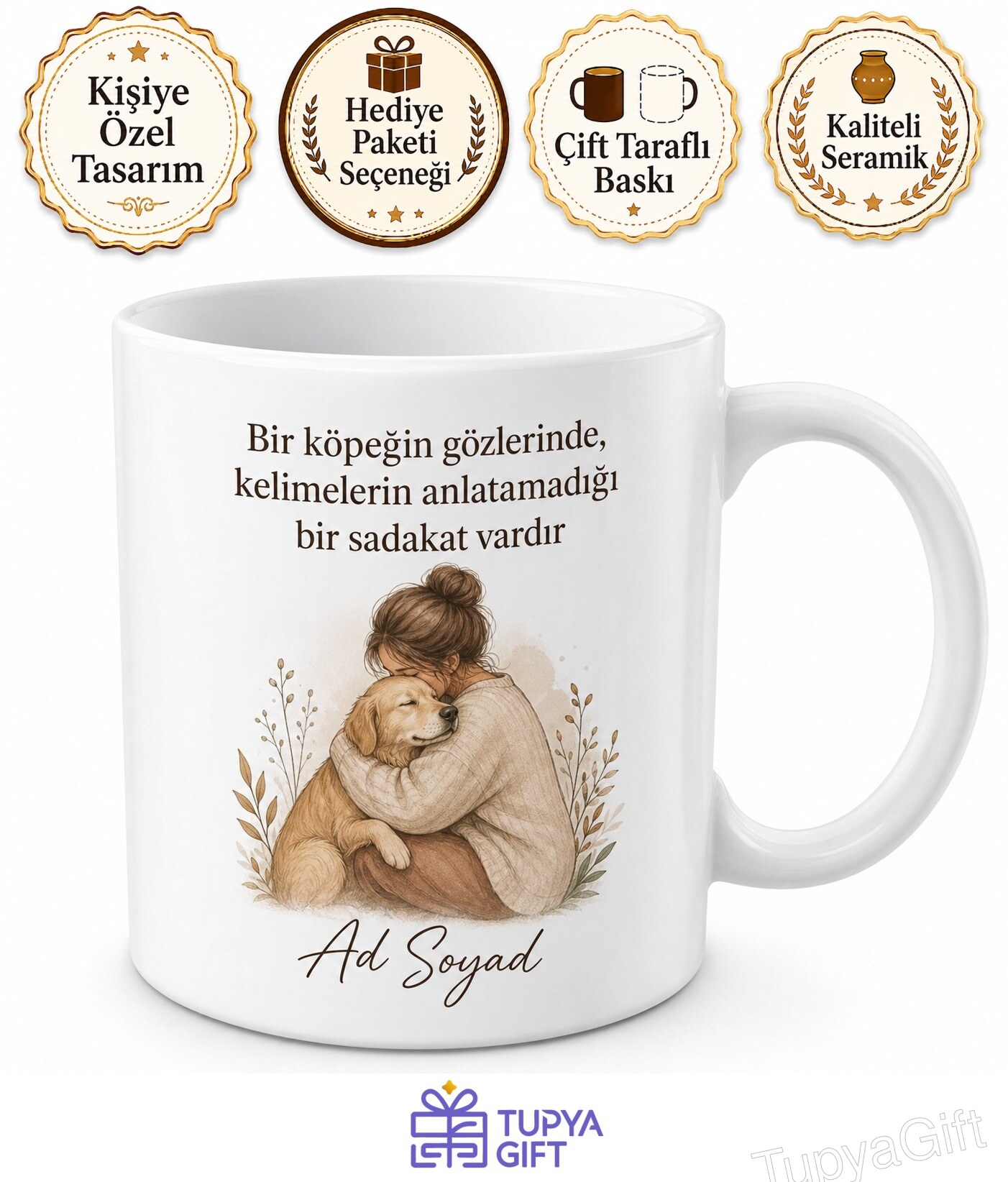 Dünya Köpek Günü Hediye Kupa Sadık Dostuyla Vakit Geçirenlere Özel Tasarım Bardak
