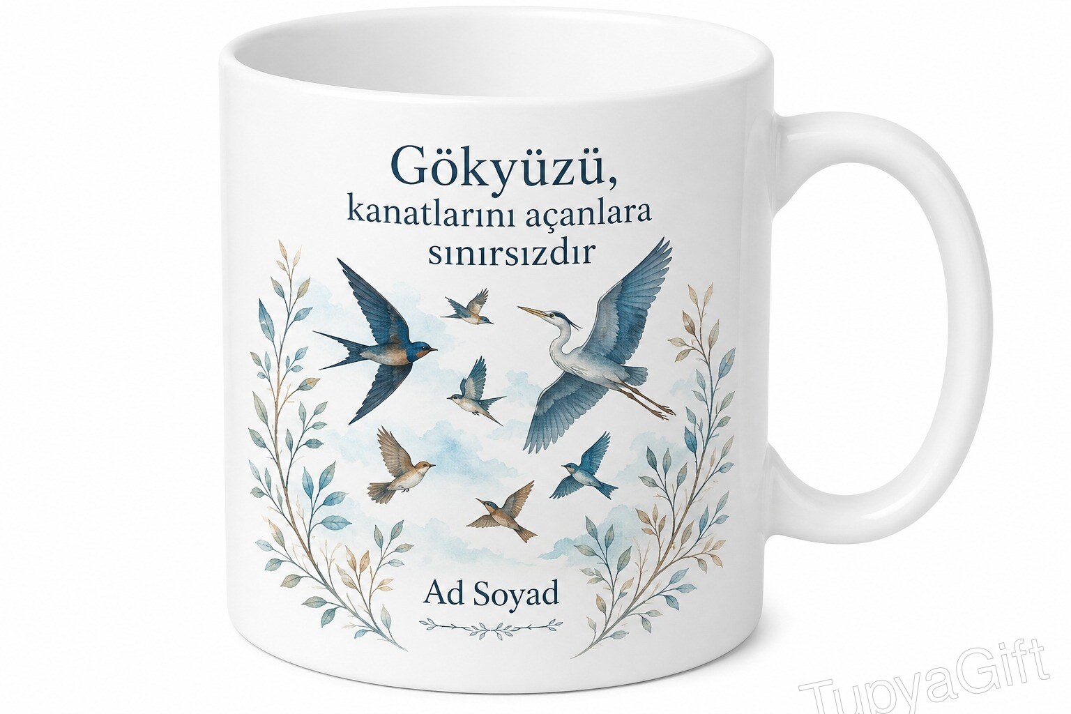 Dünya Kuş Gözlem Günü Hediye Kupa Gökyüzündeki Kanatları Takip Edenlere Özel Tasarım Bardak