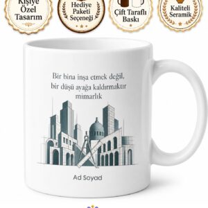 Dünya Mimarlık Günü Hediye Kupa Şehirleri Şekillendiren Mimarlara Özel Tasarım Bardak