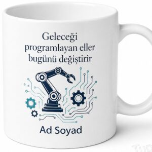 Dünya Robot Günü Mekatronik Mühendisine Hediye Baskılı Porselen Kupa Bardak