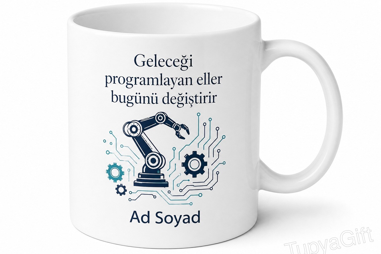 Dünya Robot Günü Mekatronik Mühendisine Hediye Baskılı Porselen Kupa Bardak