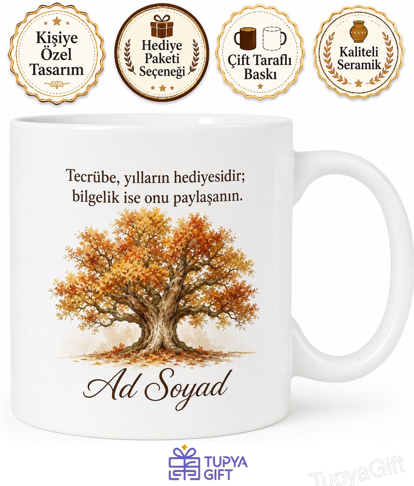 Dünya Yaşlılar Günü Tecrübeleriyle Yol Gösteren Çınarlara Özel Baskılı Kupa Bardak Hediye