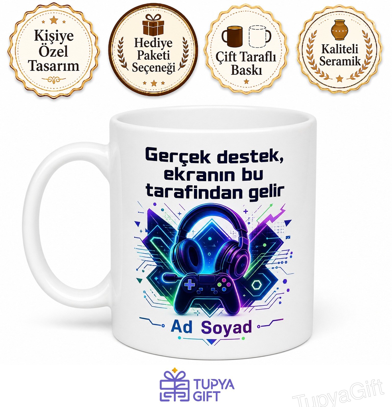 E-Spor Turnuva Destek Twitch Yayını Canlı Sohbet Oyuncu Desteği Kupa Bardak Hediye