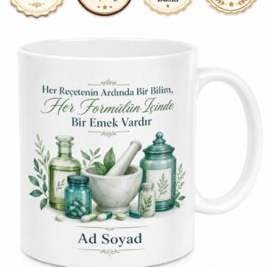 Eczane Rafında İlaç Arayan Gizli Formül Çözücü Reçete Uzmanı Kupa Bardak Hediye