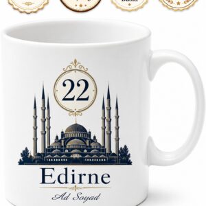 Edirne Plakalı Selimiye Camii Silüetli Yöresel Çay Kupası Hediye Bardak
