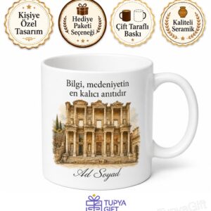 Efes Antik Kenti Celsus Kütüphanesi İzmir Tarih Kupası Hediye Bardak