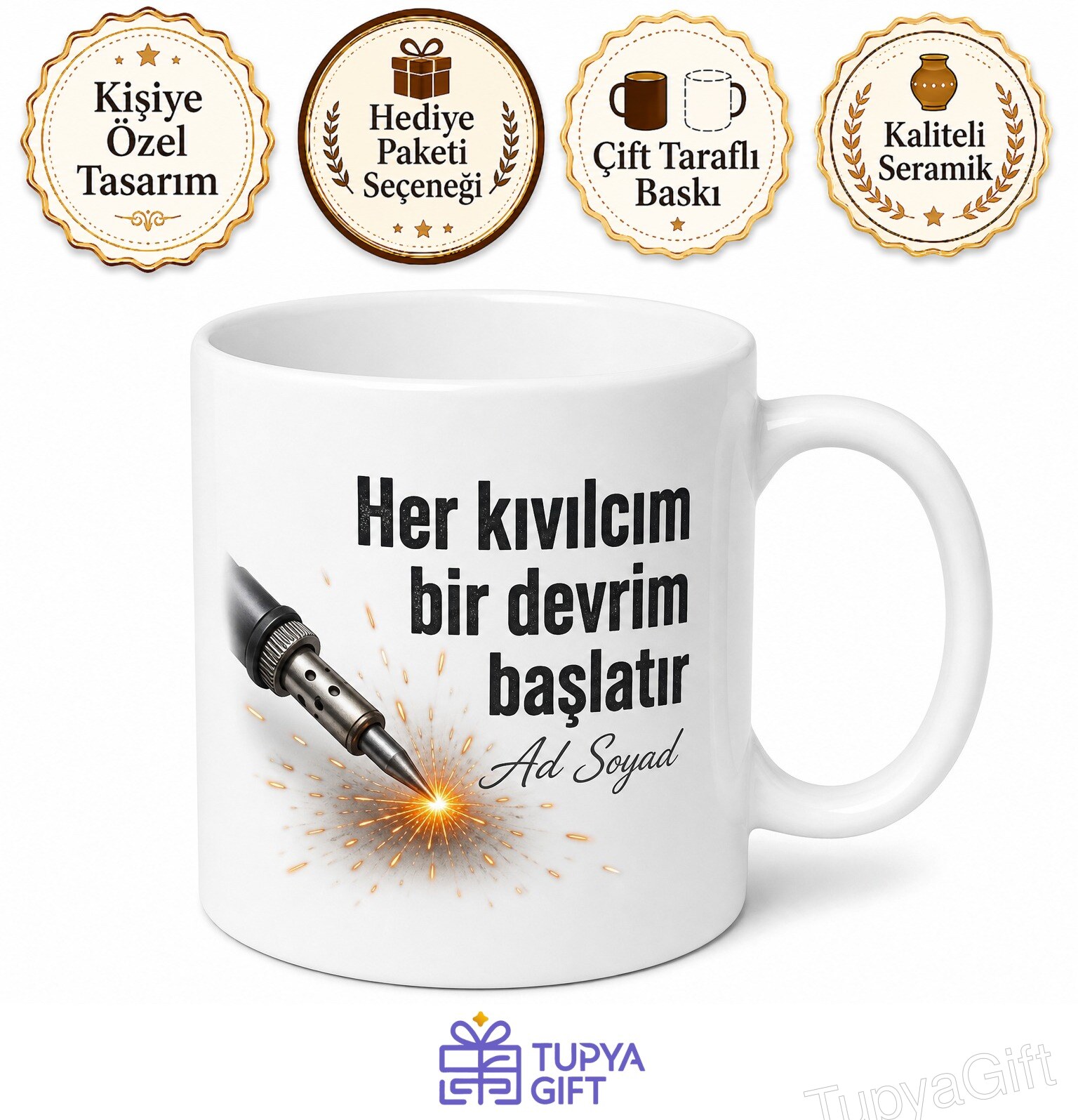Elektronik Mühendisine Hediye Lehim Kıvılcım Etkili Baskılı Kupa Bardak
