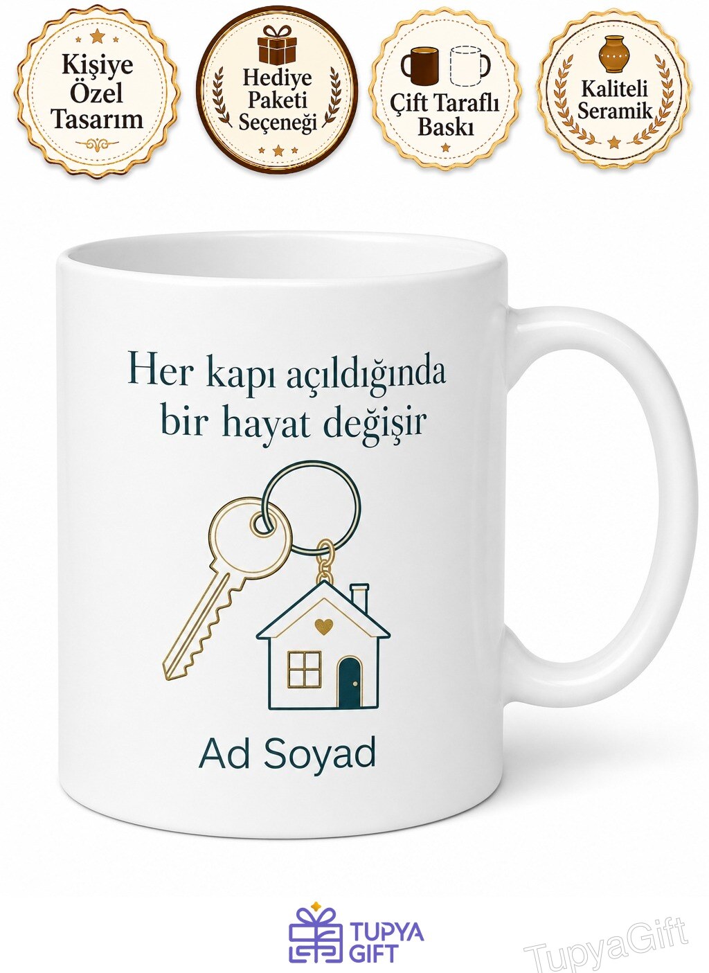 Emlak Danışmanı Hediye Kupa Bardak Hayalinizdeki Evi Bulan Özel Tasarım