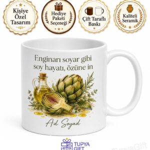 Enginar Yemeği Yiyenlere Zeytinyağlı Enginar Karaciğer Dostu Ege Yemeği Kupa Bardak Hediye