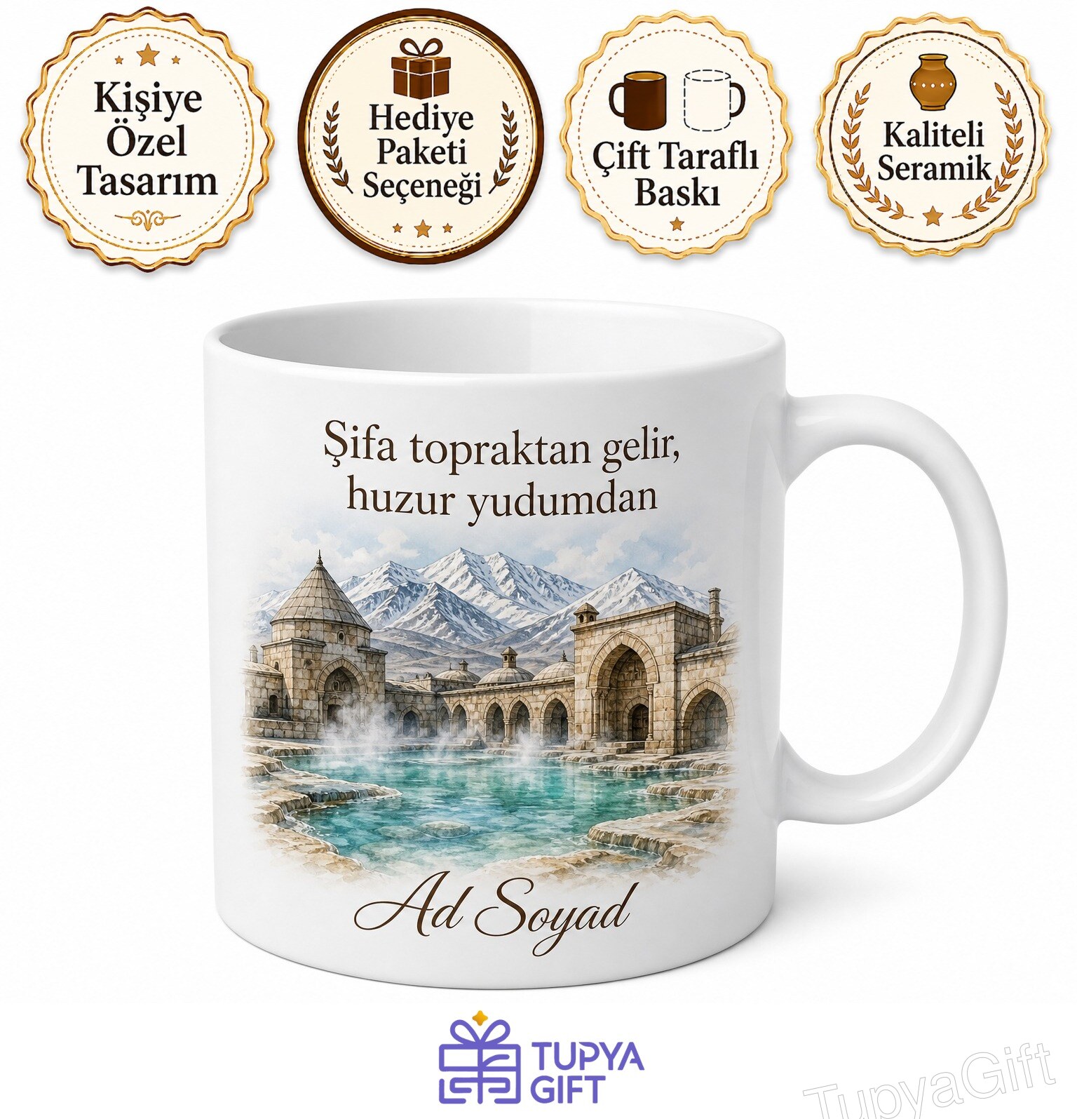 Erzurum Pasinler Kaplıcaları Şifa Kaynağı Tarihi Hasankale Çay Kupası Hediye