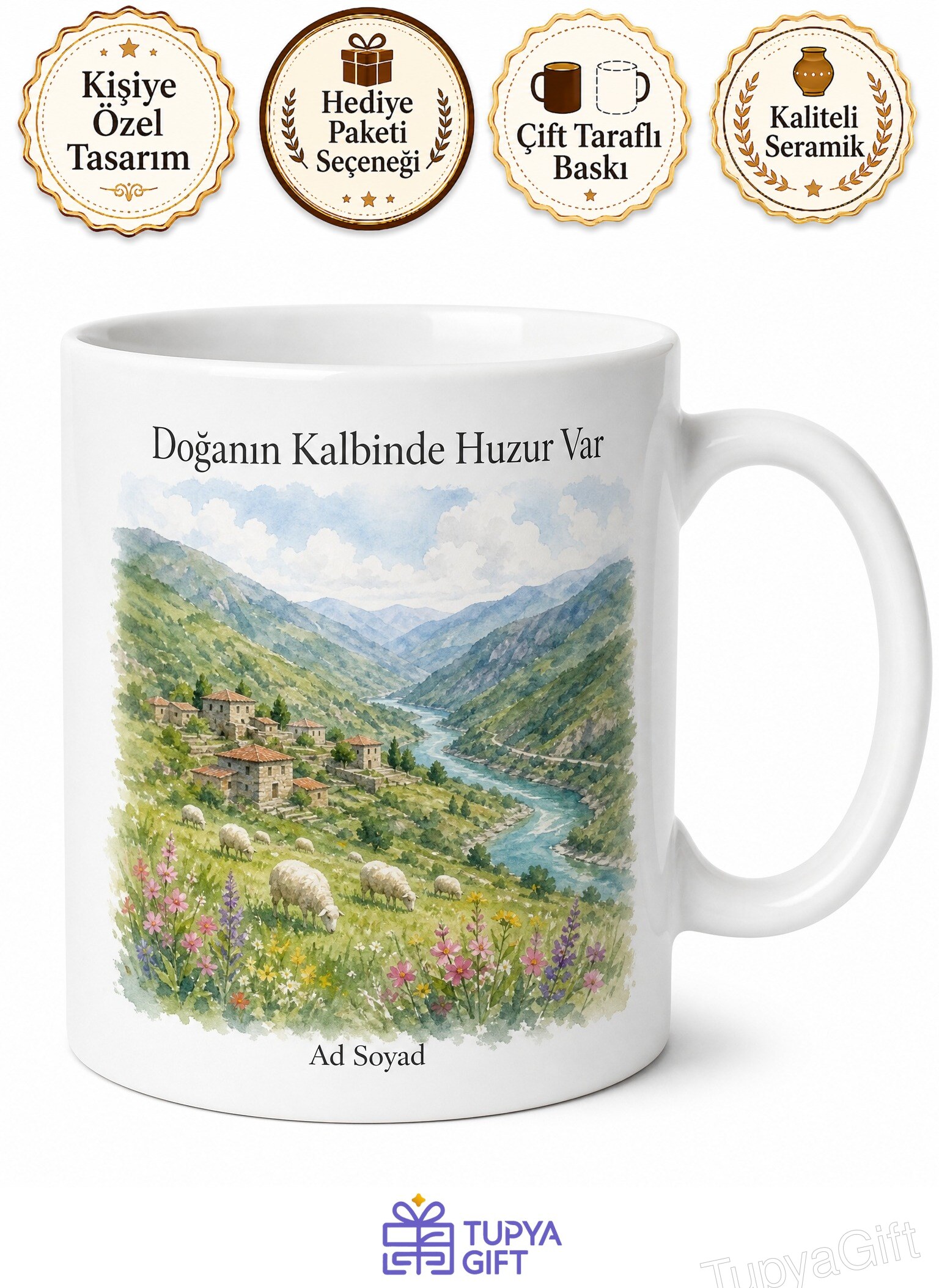 Erzurum Uzundere Çoruh Vadisi Yöresel Yaşam Doğal Kaynaklar Kupa Bardak Hediye