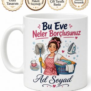 Ev Hanımı Esprili Kupa Süper Anne Çamaşır Bulaşık Yorulmaz Hediye Bardak