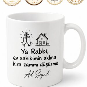 Ev Sahibine Kira Zammı Yapma Duası Esprili Kupa Bardak Hediye Kahve Çay
