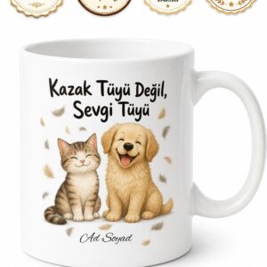 Evcil Hayvan Tüylerini Kazak Tüyü Sananlara Hayvansever İroni Kupası Hediye