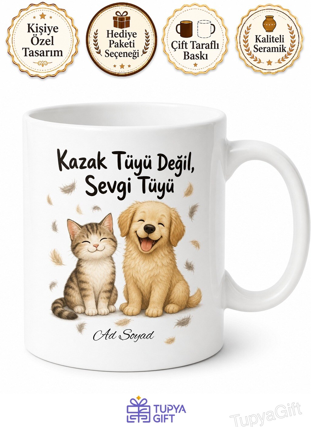 Evcil Hayvan Tüylerini Kazak Tüyü Sananlara Hayvansever İroni Kupası Hediye