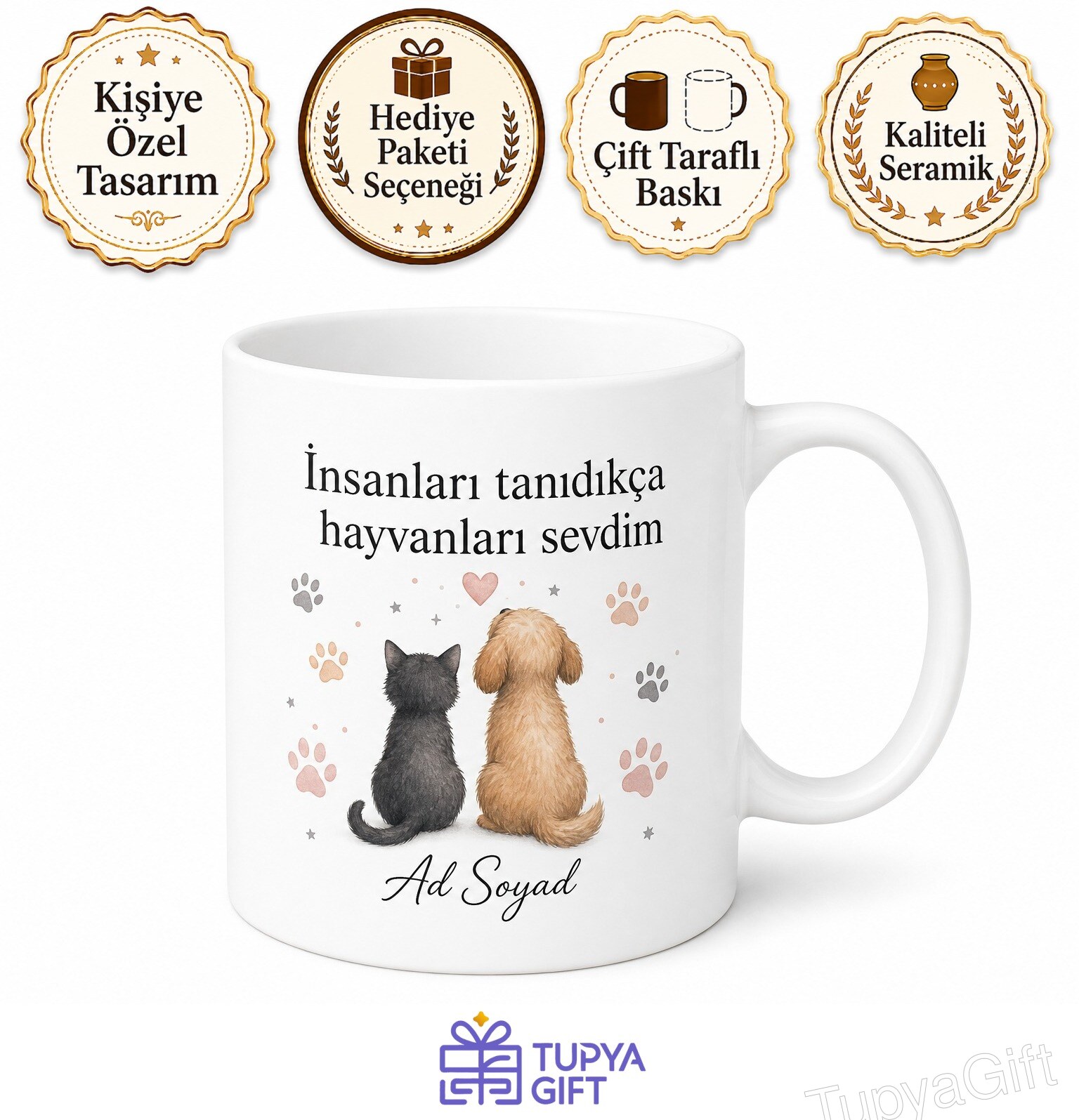Evcil Hayvanından Başka Kimseyi Sevmeyenlere Yalnızlık Kupası Hediye Bardak