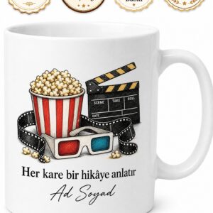 Film Eleştirmeni Patlamış Mısır 3D Gözlük Ev Sineması Kupa Bardak Hediye