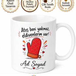 Fırın Eldiveni Kullananlara Özel Tasarım Kupa Bardak Yanmaz Eldiven Silikon Hediye