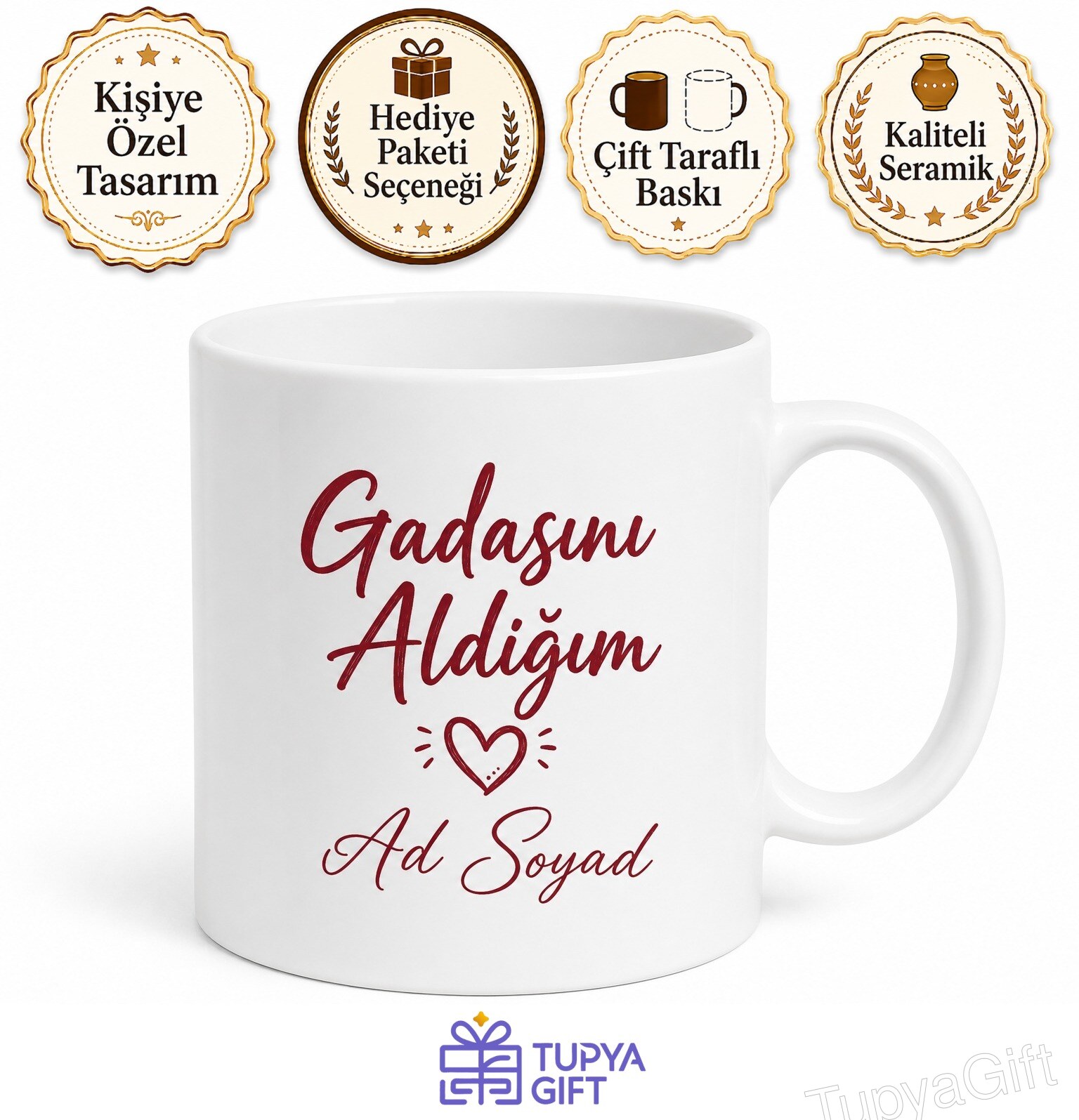 Gadasını Aldığım Yazılı Kayseri Doğu Şiveli Sevgi Kupası Hediye Bardak