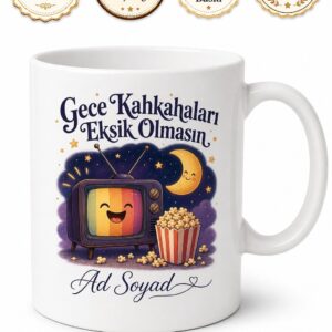 Gece Şovlarını Kaçırmayanlara Gece Kahkahası Televizyon Keyfi Kupa Bardak Hediye