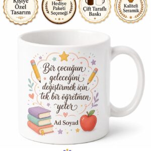Geleceğin Mimarı Sınıf Öğretmeni İsim Yazılı Kupa Bardak Hediye